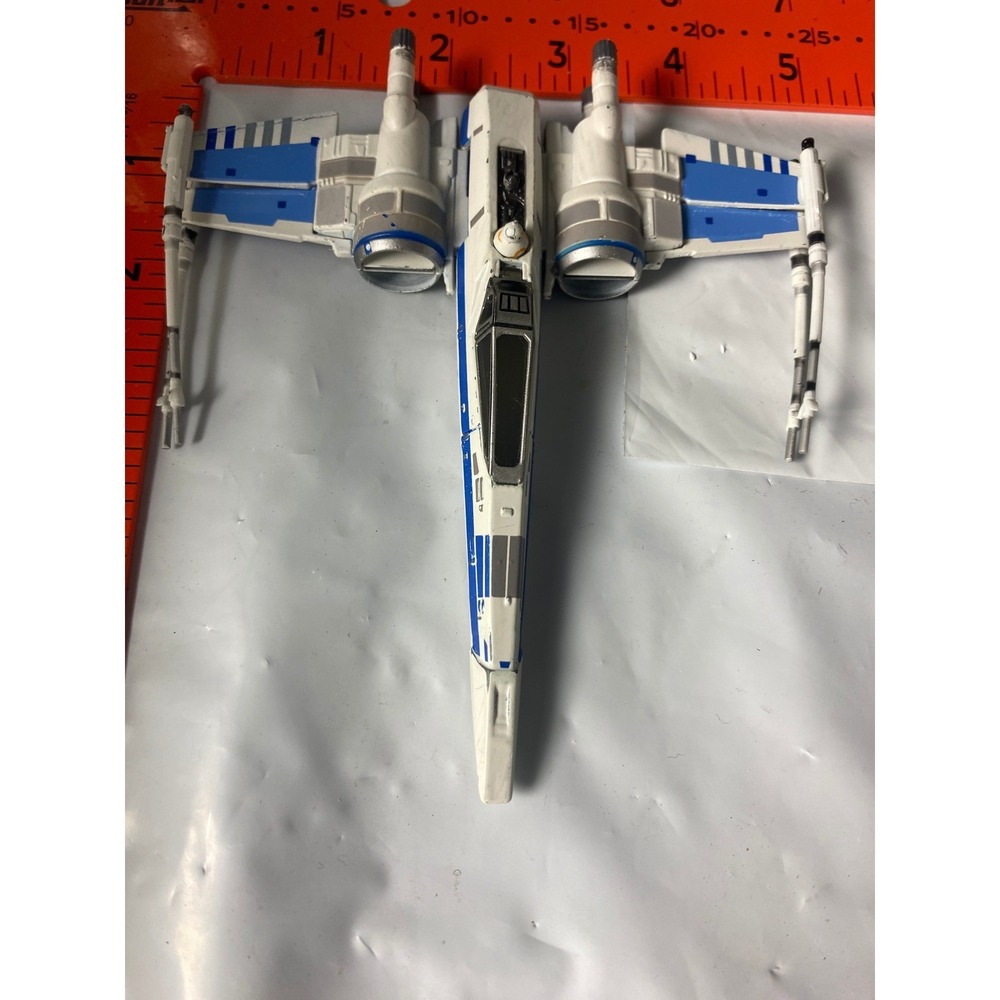 Disney Store 2015 Star Wars Poe Dameron Blue White X-Wing Fighter w BB-8
